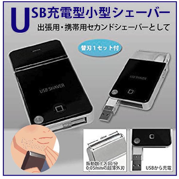 ブロードウォッチ USB充電型小型シェーバー SHAV-IPHN（替刃付）