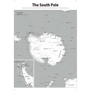 PROCEEDX美しい世界地図　南極　学習ポスターミニマルマップA2サイズ日本製1111　4つ折り送付｜proceedx