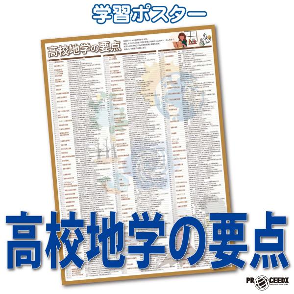proceedx 学習ポスター1562高校地学の要点　勉強部屋　教室　壁貼り　学習　大学受験　送料無...
