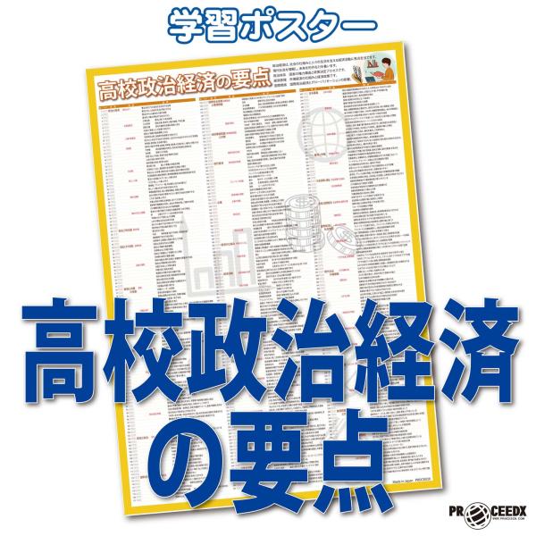 proceedx 学習ポスター1565高校政治経済の要点勉強部屋　教室　壁貼り学習　大学受験　送料無...