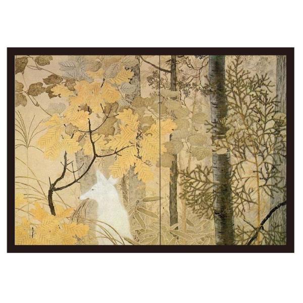 proceedx　名画 絵画ポスター　2047　白狐 右隻/下村観山額フレーム付　送料無料　　アート