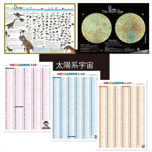 proceedx学習ポスター3034福袋14＜6枚セット＞小学国語漢字３点　宇宙　恐竜　 月面 　A...