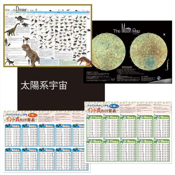 proceedx学習ポスター3036福袋16＜5枚セット＞インド式かけ算表２点　宇宙　恐竜　 月面 ...