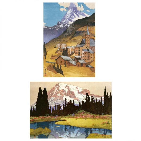 proceedx　名画 3144 絵画お値打ち２枚セット24　吉田博　プレゼント