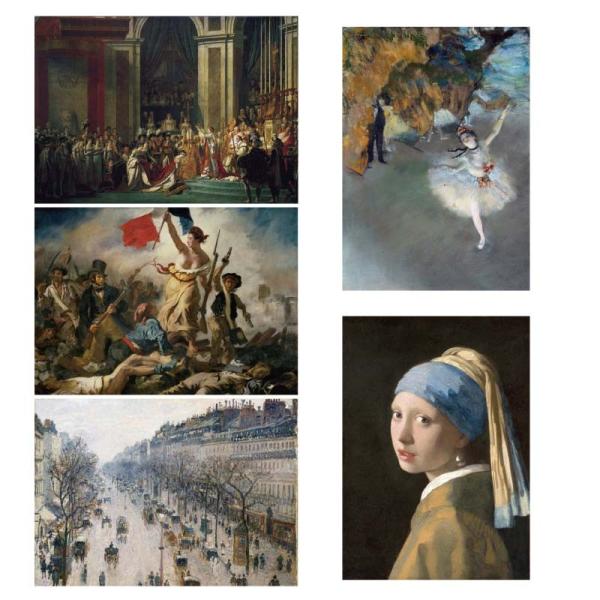 proceedx　名画 3163 絵画お値打ち5枚セット3　ダヴィッド　ドガ　ドラクロワ　ピサロ　フ...