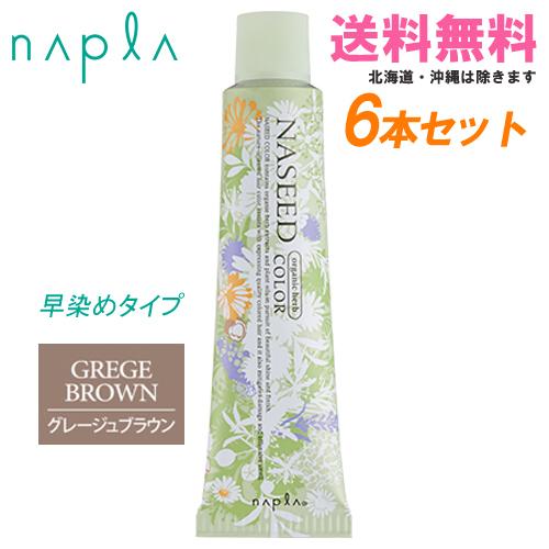 ナプラ ナシードカラー クイックグレイカラー グレージュブラウン 第1剤 80g×6本｜同色6本セッ...