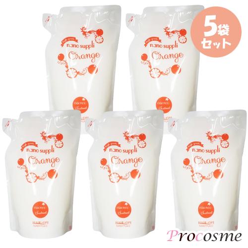 【5袋セット】サニープレイス ナノサプリ エッセンストリートメント オレンジ 詰替え 800ml×5...