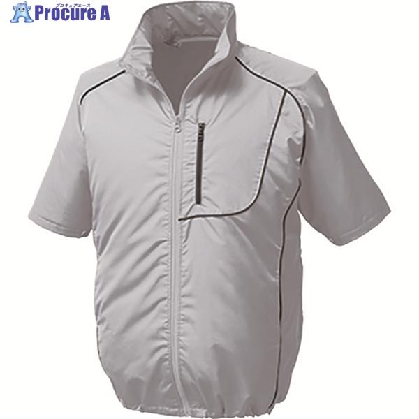 空調服 ポリ製半袖ウエアのみ シルバー 5L  ▼102-4279 KU91720-C06-S7  ...