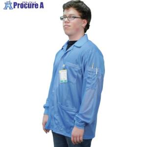 DESCO スモック ジャケット ニット袖口 青 2XL ■▼111-2785 73770 1着