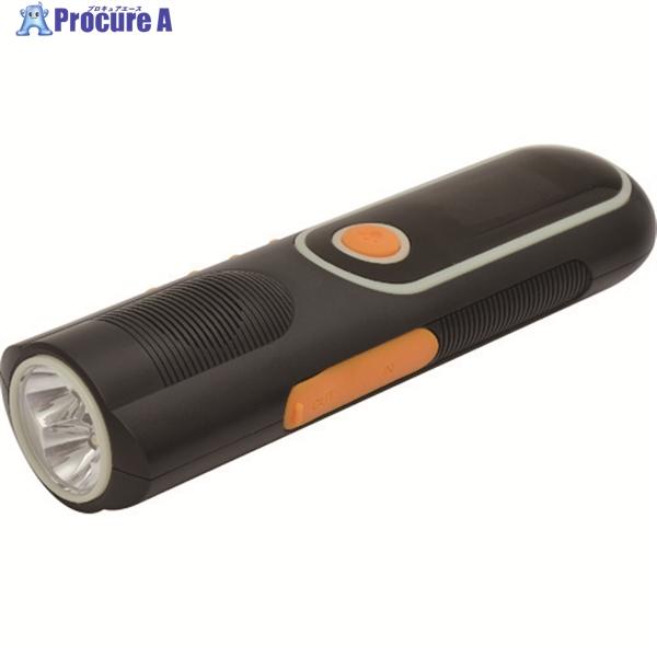 NICHIDO 自家発電LEDライト 手回し充電タイプ ラジオ付  ▼111-4950 LEH-05...