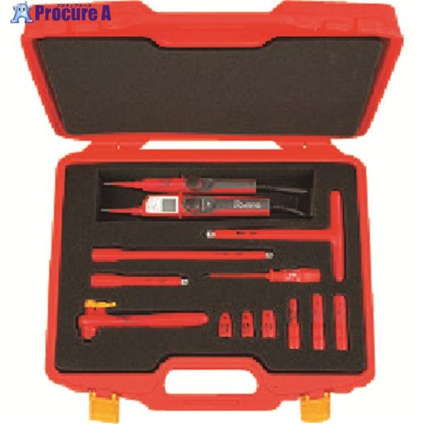 KTC 絶縁工具セットB AC1000V、DC1500Vまで対応 12点セット  ▼112-5835...