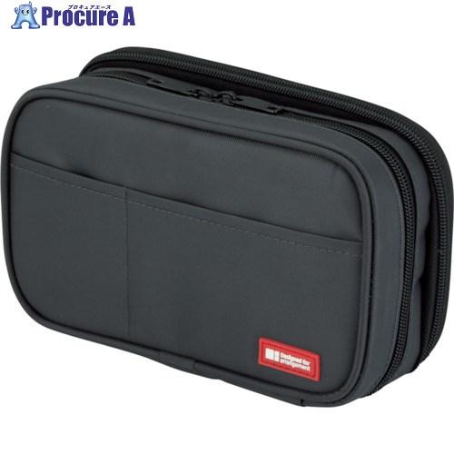 LIHIT ペンケース(ブックタイプ)ダブル 黒  ▼115-0163 A7555-24  1個