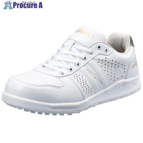 シモン 耐滑静電プロスニーカー NS611白静電 24.5cm  ▼115-3108 NS611WS...