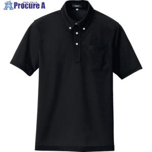 アイトス ボタンダウン半袖ポロシャツ ブラック M □▽118-8222 10599