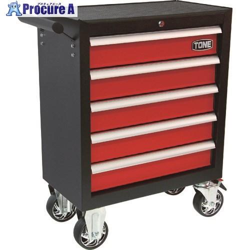TONE スチール製ワゴン(キャビネットタイプ) ミニローラーキャビネット レッド  ■▼122-8...