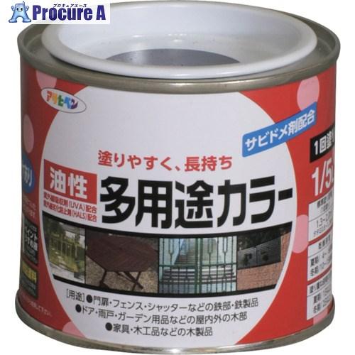 アサヒペン 油性多用途カラー 1/5L 黒  ■▼125-1849 536389  6缶