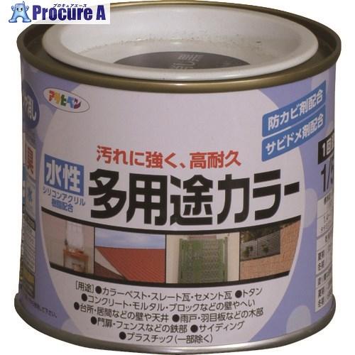 アサヒペン 水性多用途カラー1/5L つや消し黒  ■▼128-3316 460431  6缶