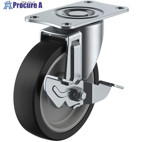 ユーエイ プレート式 自在 キャスター ゴム 車輪径75mm ストッパー付き SILENTタイプ S...