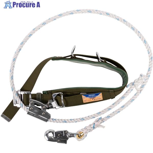 TSUYORON ワークポジショニング用器具 柱上安全帯 63D-27 深緑 Mサイズ ロープ下側通...