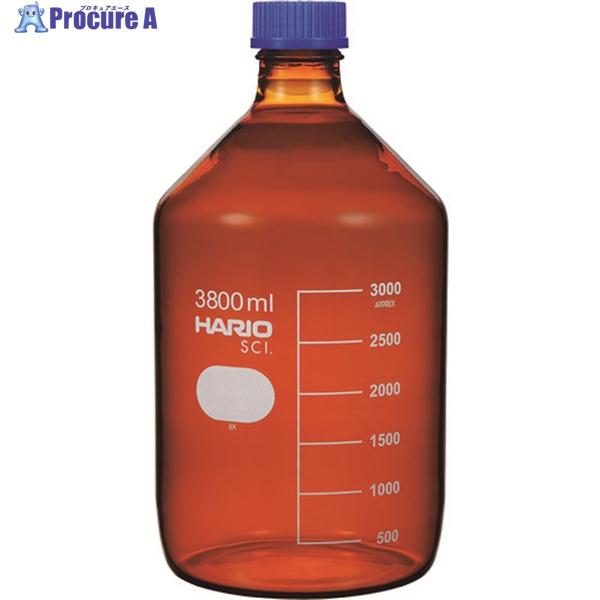 HARIO ボトル 耐熱ねじ口瓶(茶) 3800ml  ▼206-5661 NBB-3.8L-SCI...