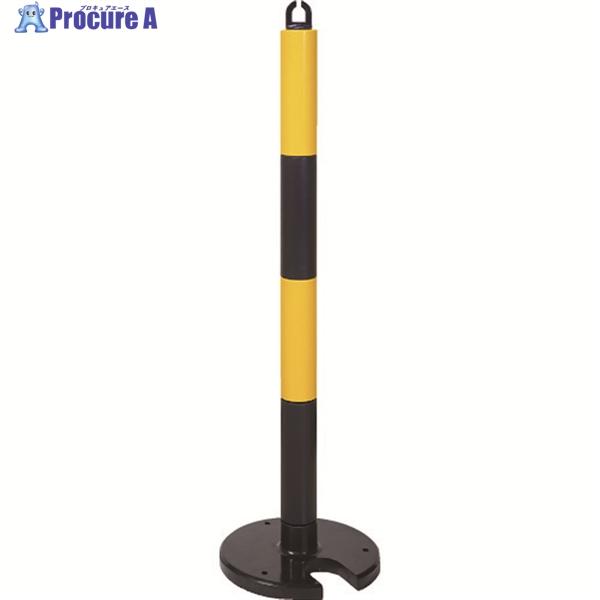 TRUSCO やわらかPUポール イエロー・ブラック 88cm アンカー穴10mm付 屋内外型タイプ...