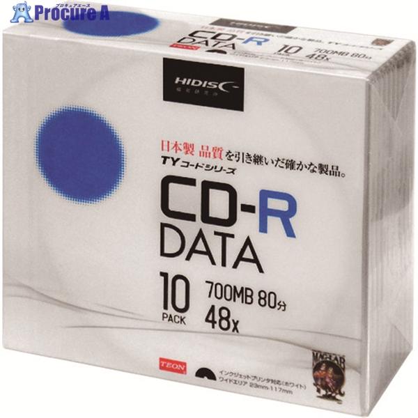 ハイディスク CD-R 10枚スリムケース入り  ▼208-0144 TYCR80YP10SC  1...
