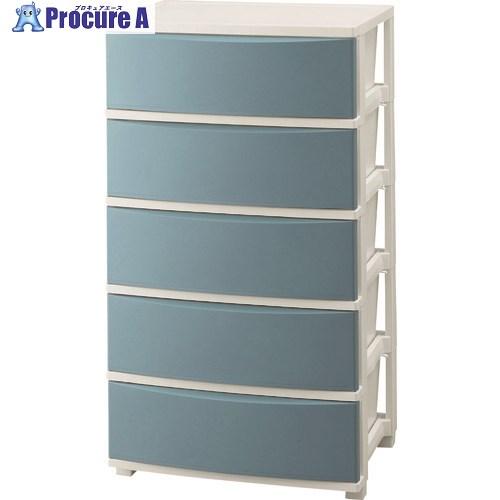 IRIS 283244ワイドチェスト CLN―545 ブルー/ホワイト 5段  ■▼253-4597...