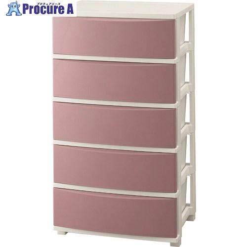 IRIS 283246ワイドチェスト CLN―545 ピンク/ホワイト 5段  ■▼253-4669...