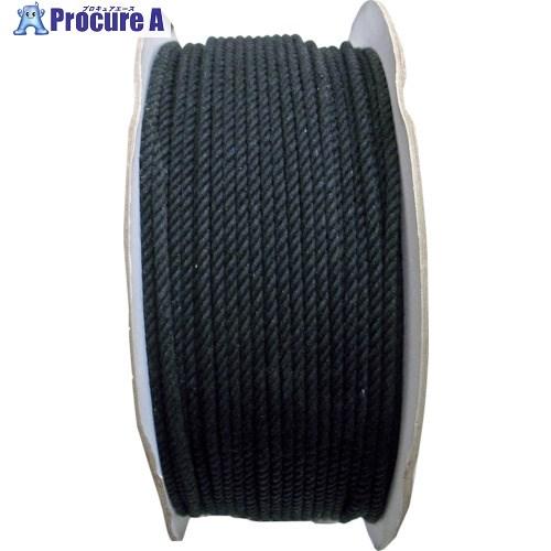 まつうら 綿ロープ(3打ち)4mmΦ×200m 黒 ドラム巻  ■▼254-0660 M-R-4X2...