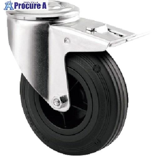 テンテキャスター ボルト穴式キャスター“ALPHA”(ゴム車) φ80 自在式(トータルロック付) ...