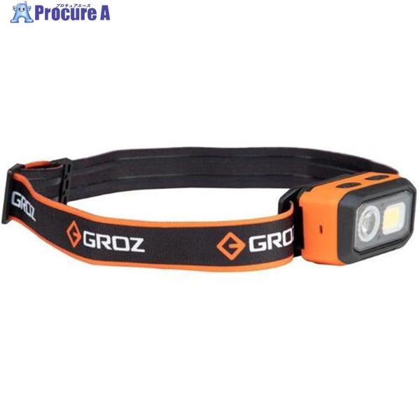 GROZ センサー付き充電式LEDヘッドライト 500LM  ▼256-8720 LED/225  ...