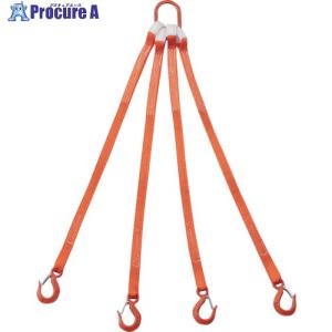 TRUSCO 4本吊ベルトスリングセット 25mm幅X1m 吊り角度60°時荷重0.86t(最大使用荷重1t)