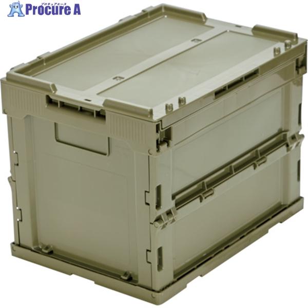 TRUSCO オリコン α折りたたみコンテナ フタ付 20L OD色  ▼259-4767 TR-S...