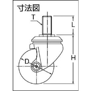 ハンマー ねじ込み式 自在 キャスター M20...の詳細画像1