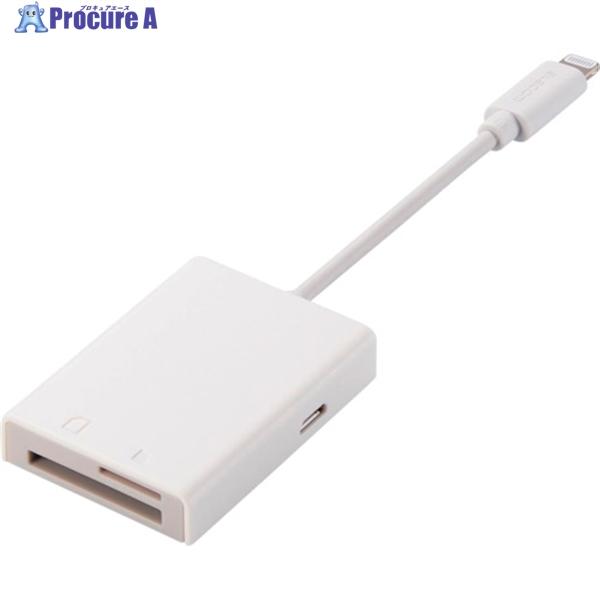 ELECOM Lightningカードリーダー SD＋microSD対応 Type-C変換アダプタ ...