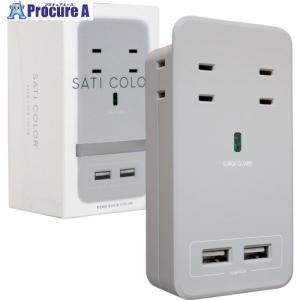 Fargo SATI COLOR AC4個口 4.2A USB ライトグレイ  ▼346-3026 CT221GY  1個｜procure-a