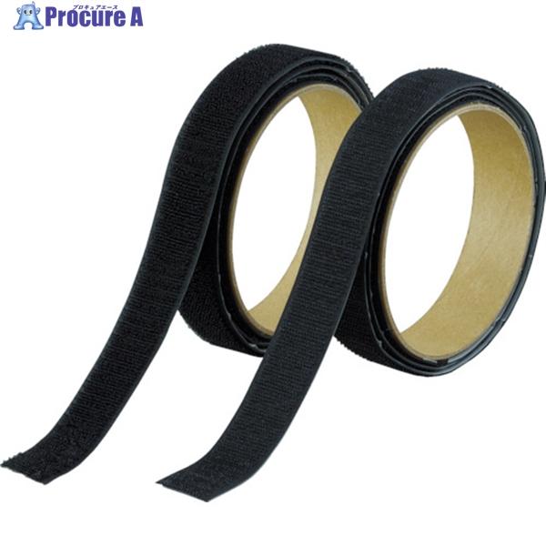 TRUSCO マジックテープ[[R下]]強粘着幅25mm長さ1m黒(1巻＝1セット)  ▼361-9...