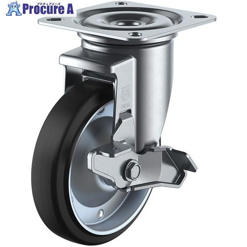 ユーエイ プレート式 自在 キャスター ゴム 車輪径150mm ストッパー付き PMタイプ PMS-...