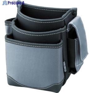TRUSCO 腰袋 3段 携帯電話ホルダー付き グレー   365-6217 TWP3-GY  1個