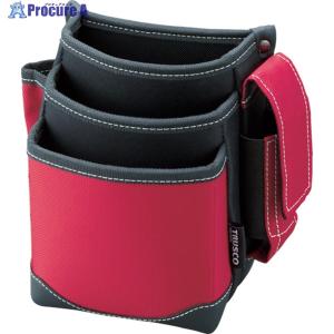 TRUSCO 腰袋 3段 携帯電話ホルダー付き レッド   365-6225 TWP3-R  1個