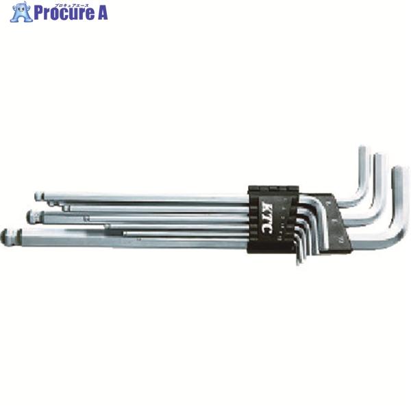 KTC ボールポイントL形ロング六角棒レンチセット(9本組) 対辺寸法1.5、2、2.5、3、4、5...