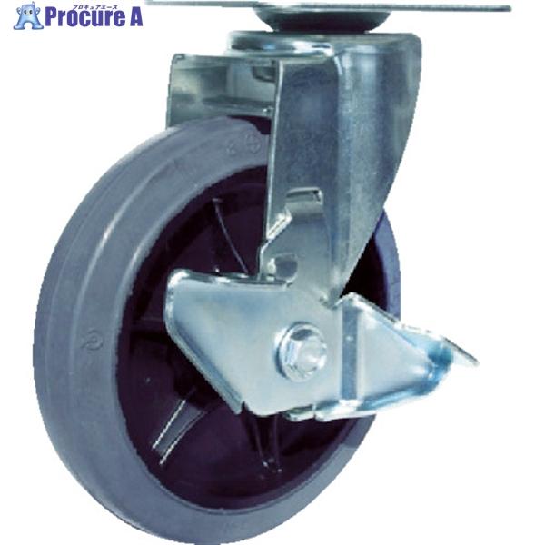 ユーエイ プレート式 自在 キャスター グレーゴム 車輪径150mm ストッパー付き Jタイプ RJ...