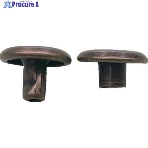 ユタカメイク 平ベルト金具 両面カシメ ブラウン 大オス・メス(各10個) ▼385-2221 JO-BL 1袋