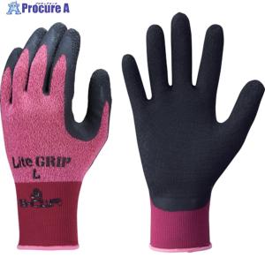 SHOWA 天然ゴム背抜き手袋 ライトグリップ レッド Lサイズ ▼394-6410 NO341-LR 1双