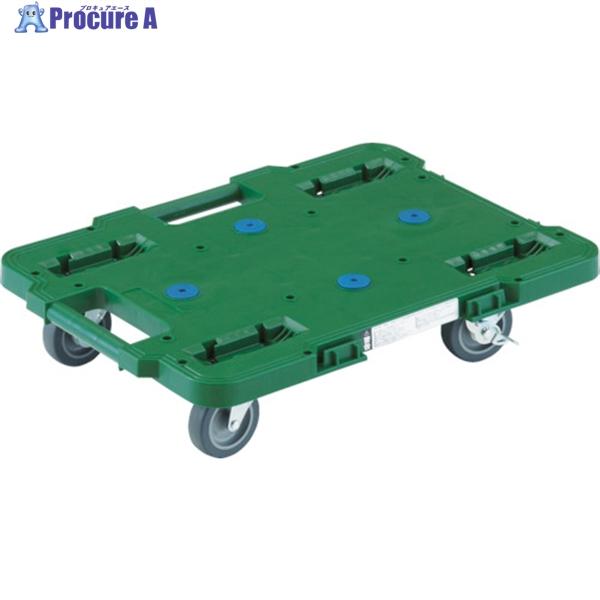 TRUSCO 樹脂製平台車 ルートバン 400X600 4輪自在 ストッパー付 緑  ▼414-43...