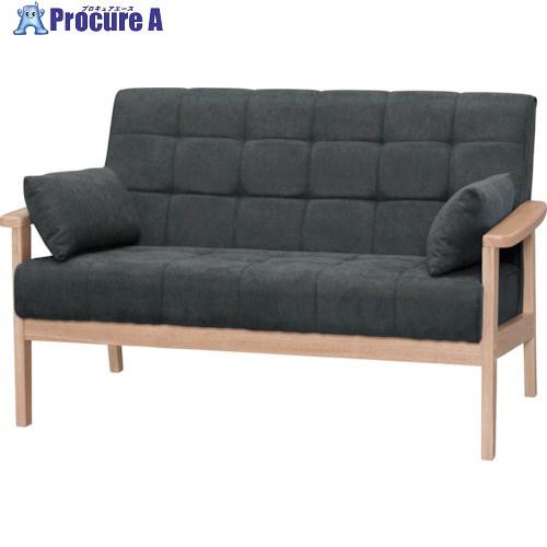 IRIS 100988 2人掛けウッドフレームソファ ダークグレー  ■▼414-9314 WFS-...