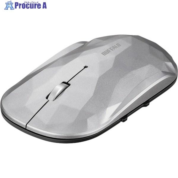 BUFFALO 薄型 5ボタン Bluetooth BlueLEDマウス ジオメトリー シルバー  ...