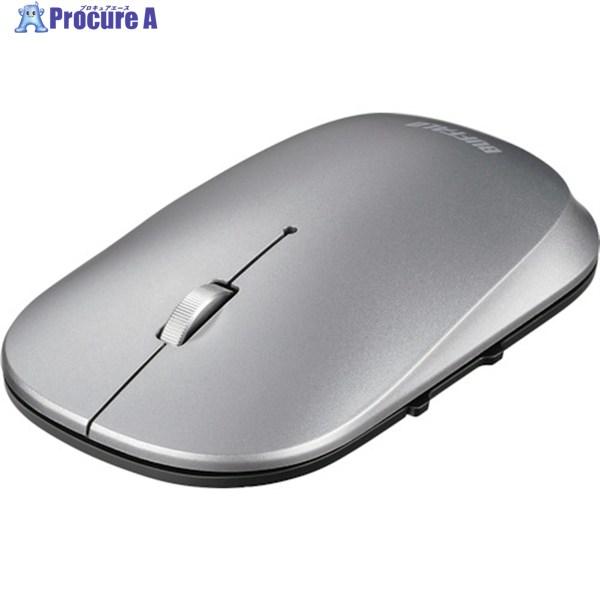BUFFALO 薄型 5ボタン Bluetooth BlueLEDマウス ノーマル シルバー  ▼4...