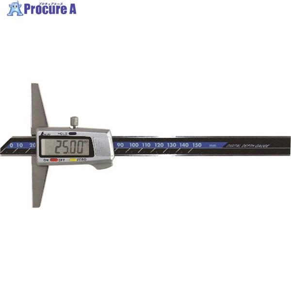 シンワ デジタルデップスゲージ 150mm ホールド機能付  ▼432-6768 19306  1個