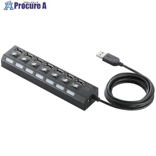 ELECOM USBHUB2.02mブラック  ■▼541-2081 U2H-TZS720SBK  ...